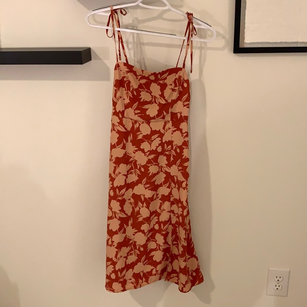 Small Floral Midi Dress with Slit - Pink - NWT
